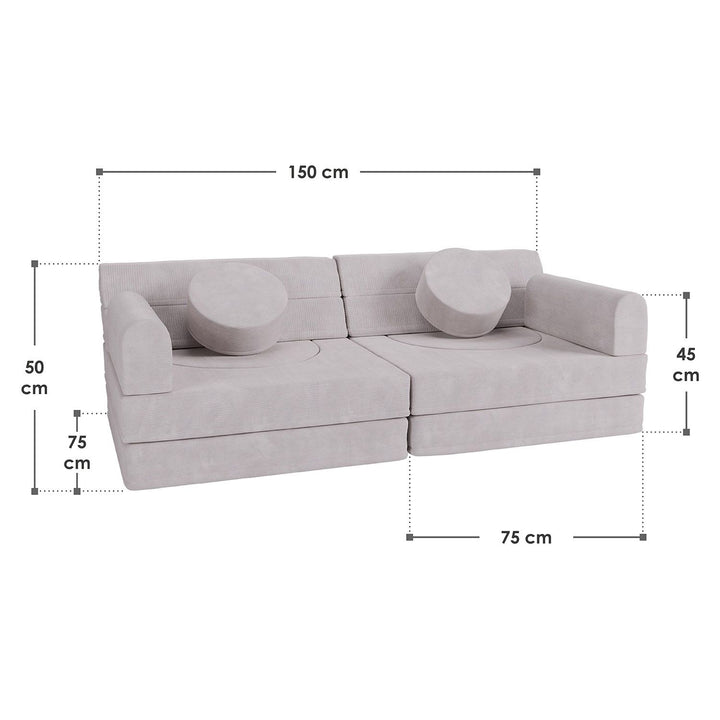 Kindersofa Kayo mit Cord Bezug & Kissen