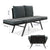 Polyrattan Multifunktionsbank Calvia Schwarz/Grau/Creme