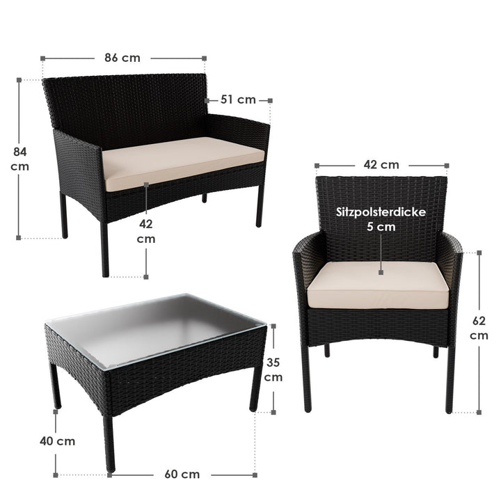 Polyrattan Sitzgruppe Fort Myers