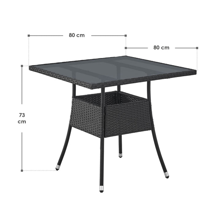 Eckiger Polyrattan Gartentisch Yoro