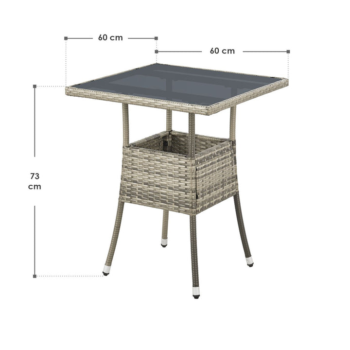 Eckiger Polyrattan Gartentisch Yoro