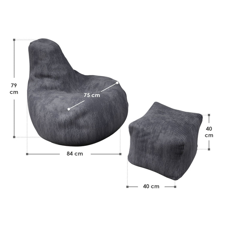 Sitzsack Chillex mit Hocker