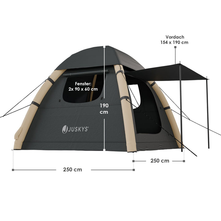 Tente gonflable avec accessoires pour 1 à 4 personnes