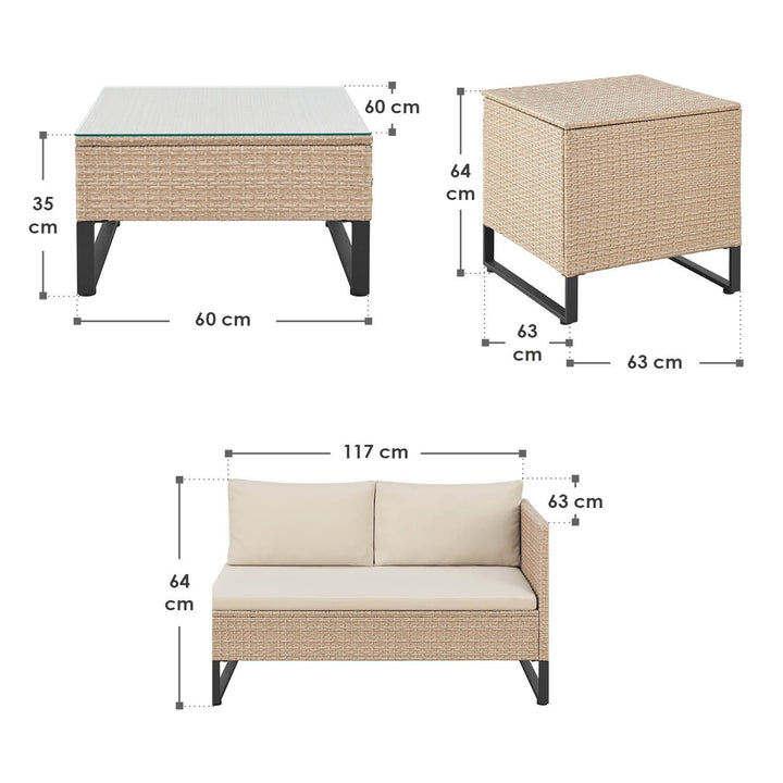 Gartenlounge für 4 Personen Santorini