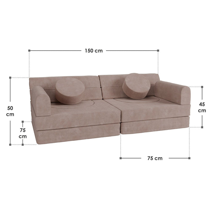 Kindersofa Kayo mit Cord Bezug & Kissen