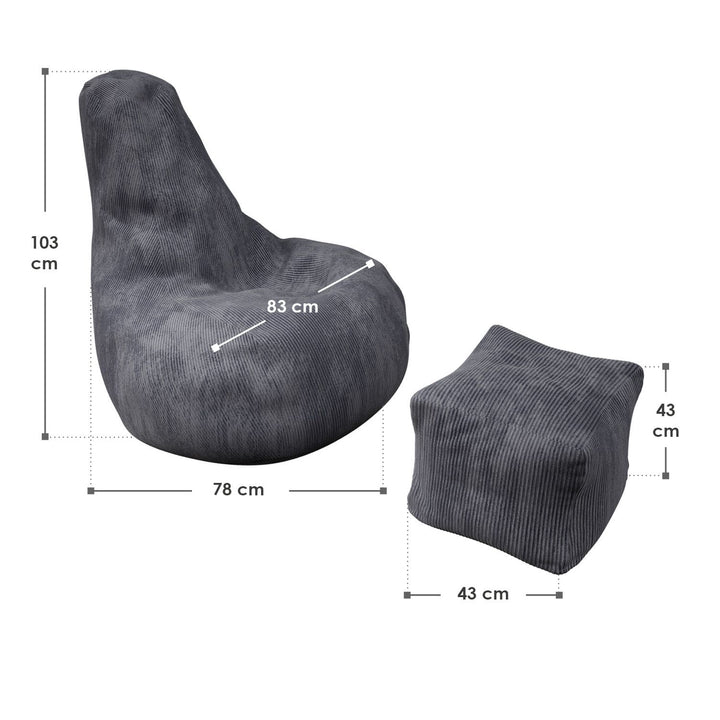 Sitzsack Chillex mit Hocker