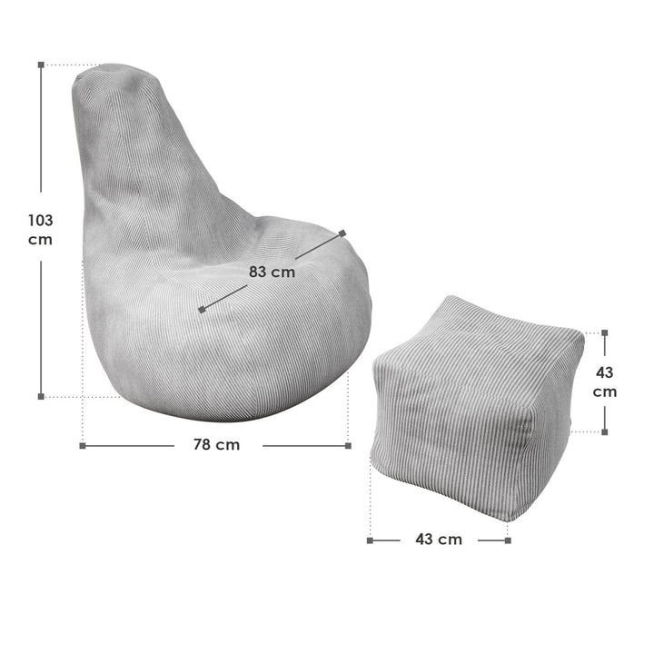 Sitzsack Chillex mit Hocker