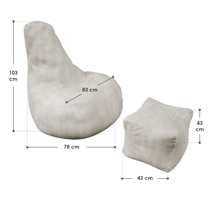 Sitzsack Chillex mit Hocker