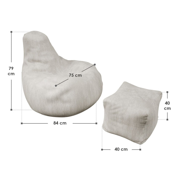 Sitzsack Chillex mit Hocker