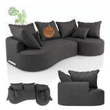 Canapé Tirano avec pouf et coussins décoratifs