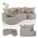 Canapé Tirano avec pouf et coussins décoratifs