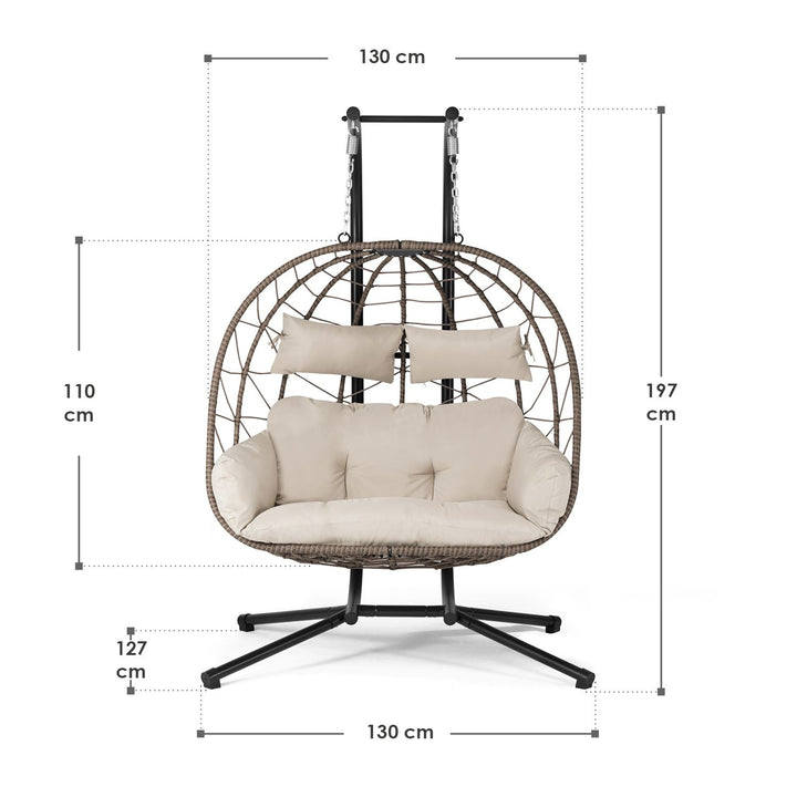 Polyrattan Doppelhängesessel Aria