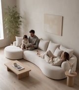 Canapé Tirano avec pouf et coussins décoratifs