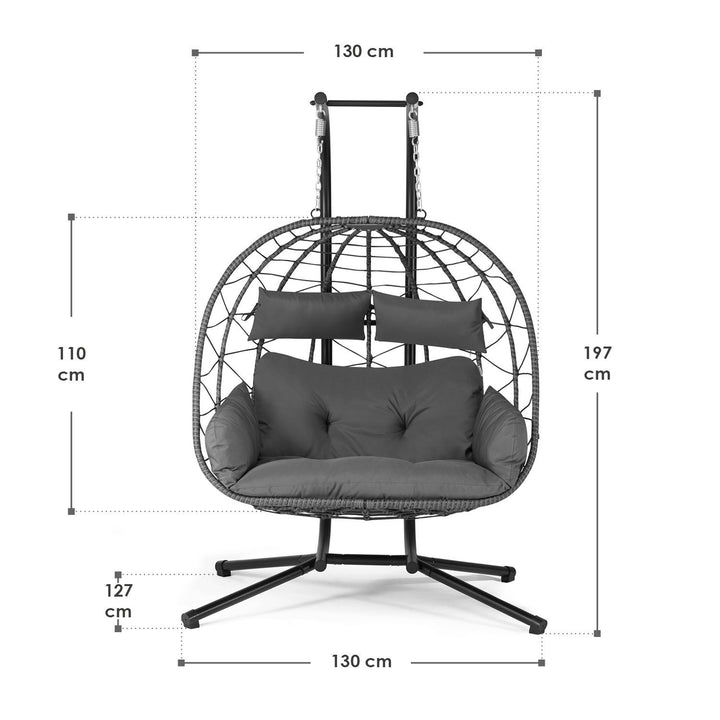 Polyrattan Doppelhängesessel Aria