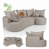 Canapé Tirano avec pouf et coussins décoratifs