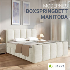 Lit à sommier tapissier Manitoba - Tissu bouclé