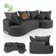 Canapé Tirano avec pouf et coussins décoratifs