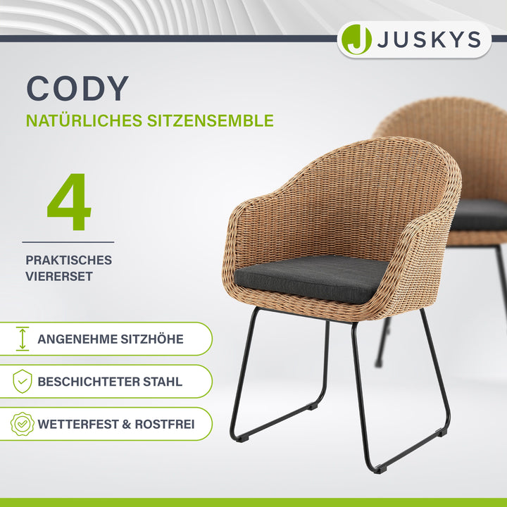Chaise en rotin et osier Cody