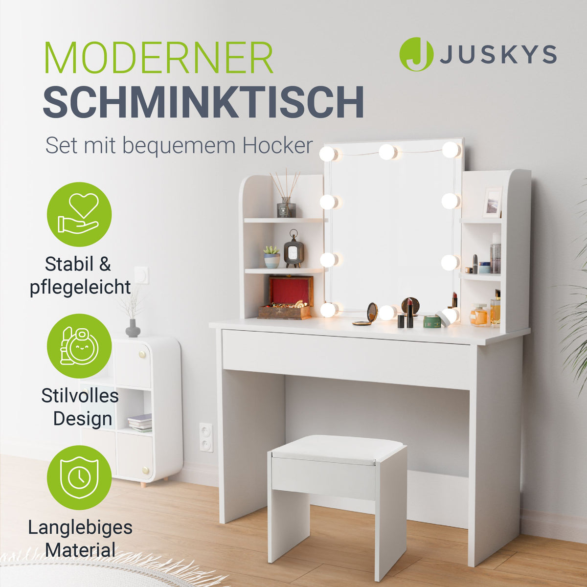 Schminktisch Bella mit Hocker Melly