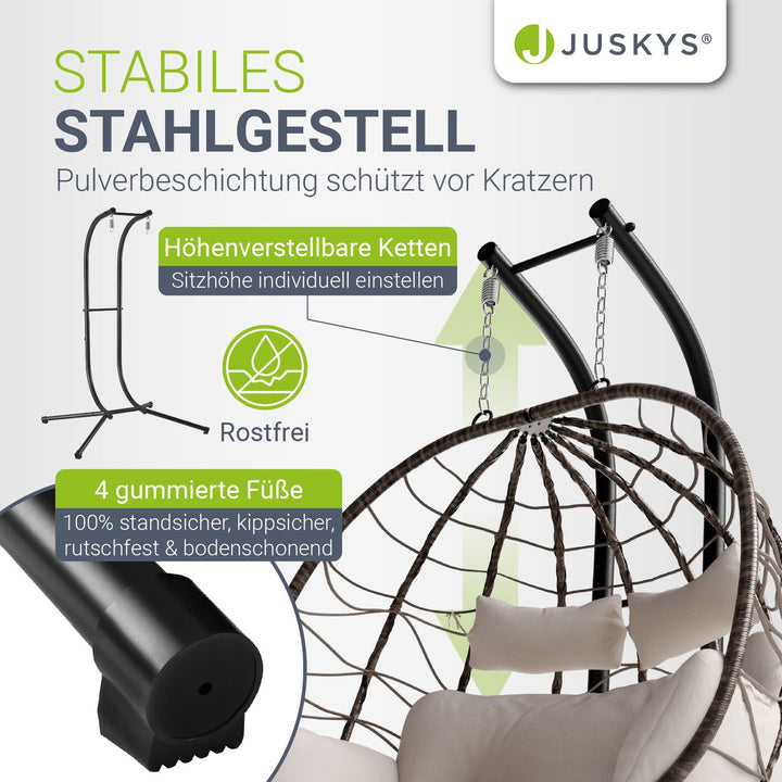 Fauteuil suspendu double en polyrotin Aria