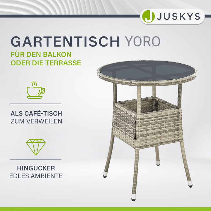 Runder Polyrattan Gartentisch Yoro
