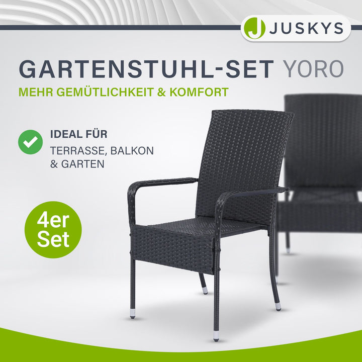 Chaises de jardin en polyrotin Yoro