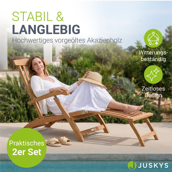 Bain de soleil de jardin résistant aux intempéries en bois huilé
