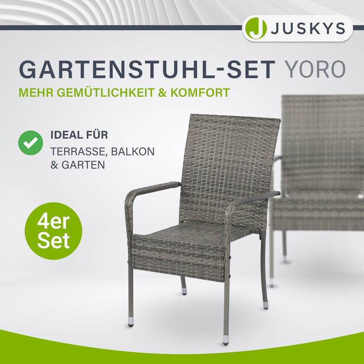 Chaises de jardin en polyrotin Yoro