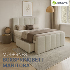 Lit à sommier tapissier Manitoba - Tissu bouclé