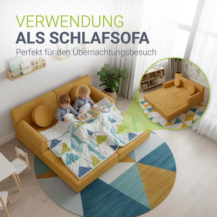 Kindersofa Kayo mit Cord Bezug & Kissen