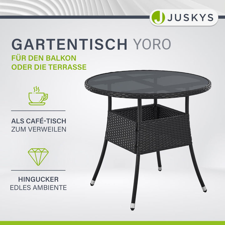 Runder Polyrattan Gartentisch Yoro