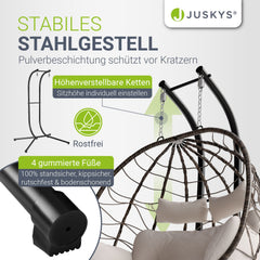 Fauteuil suspendu double en polyrotin Aria