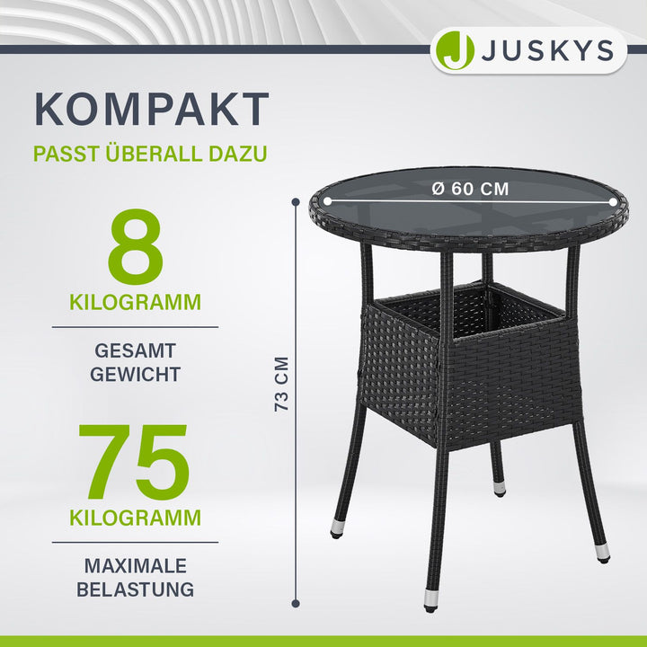 Runder Polyrattan Gartentisch Yoro