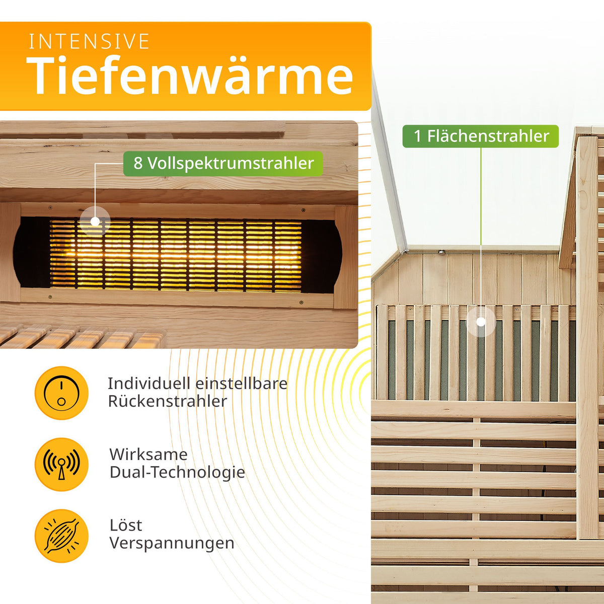 Cabine de sauna infrarouge Kiruna 150