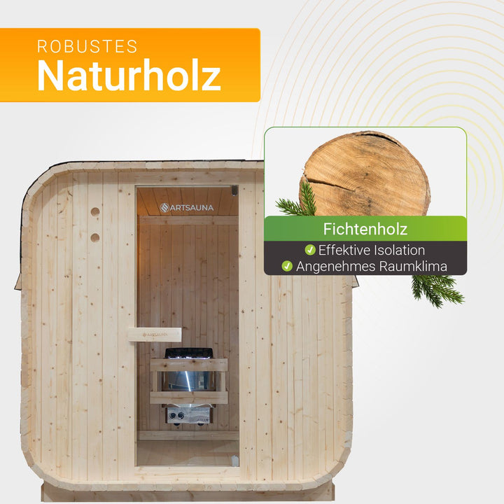 Sauna tonneau carré Nolvik