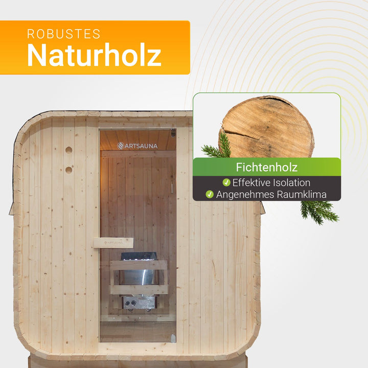 Sauna tonneau carré Nolvik