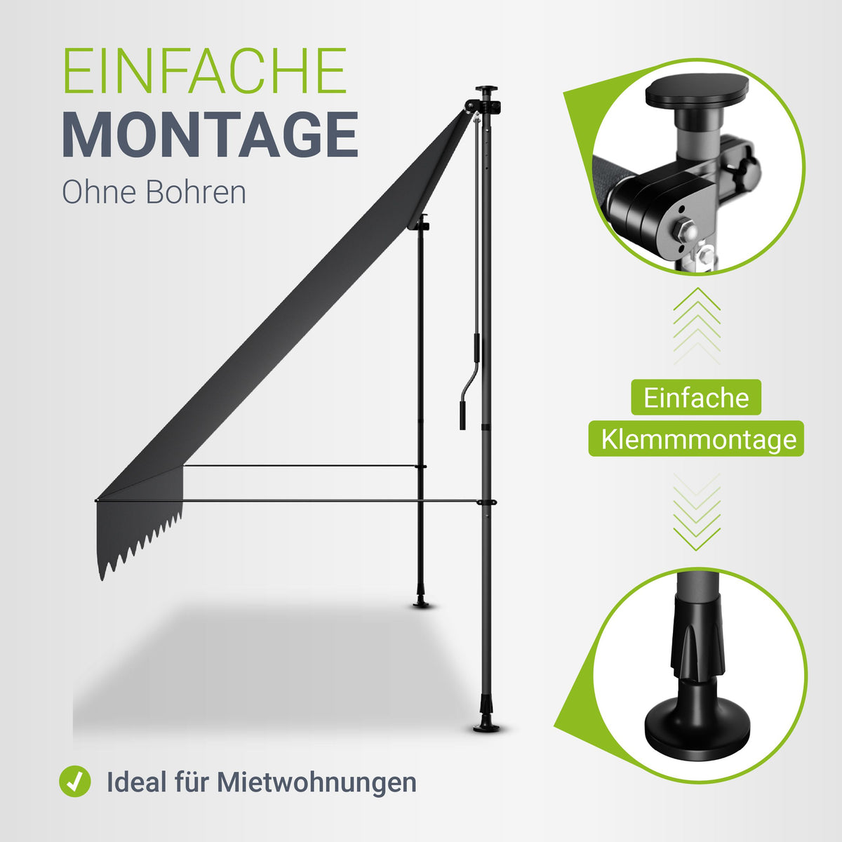 Klemmmarkise Kapstadt mit Handkurbel