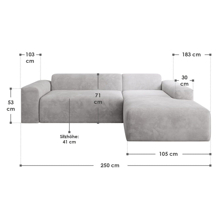 Sofa in L-Form Vals