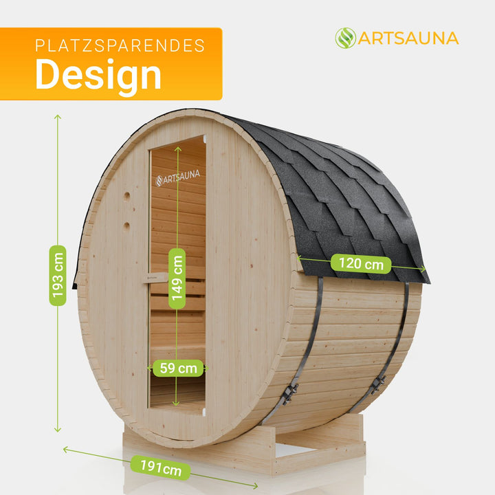 Sauna tonneau Spitzberg avec poêle de sauna