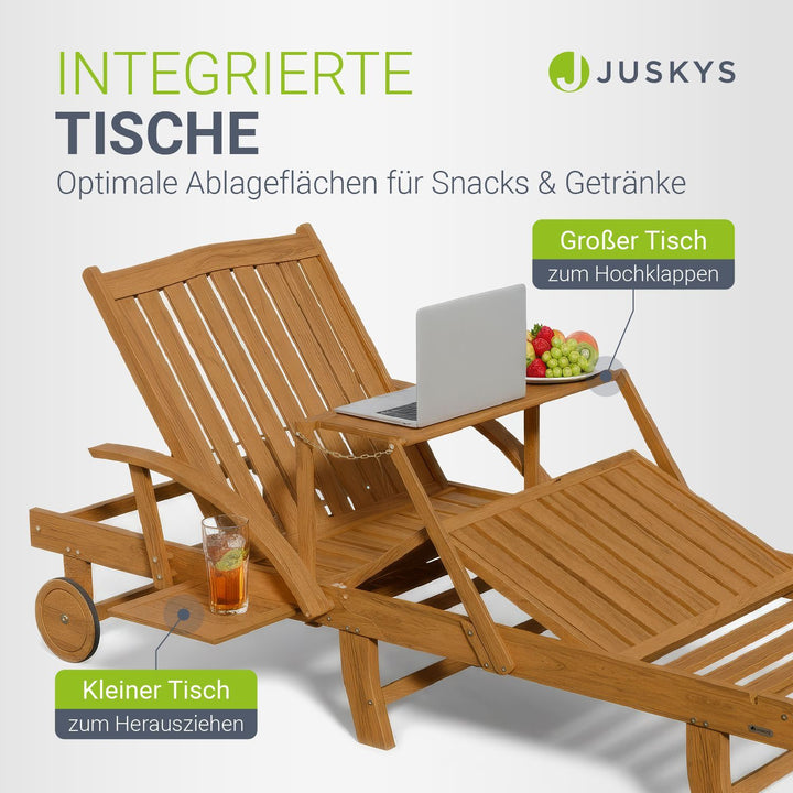 Chaise longue pliante de balcon SunScape en bois d'acacia