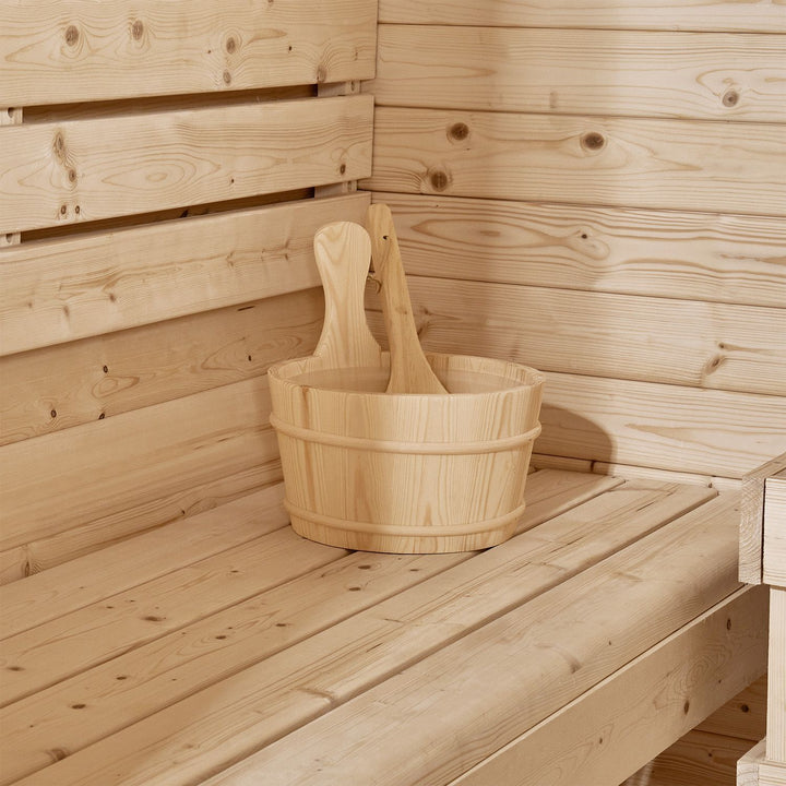 Sauna tonneau Spitzberg avec poêle de sauna