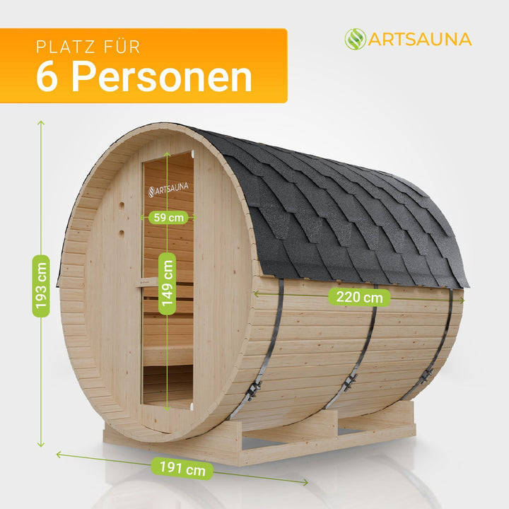 Sauna tonneau Spitzberg avec poêle de sauna