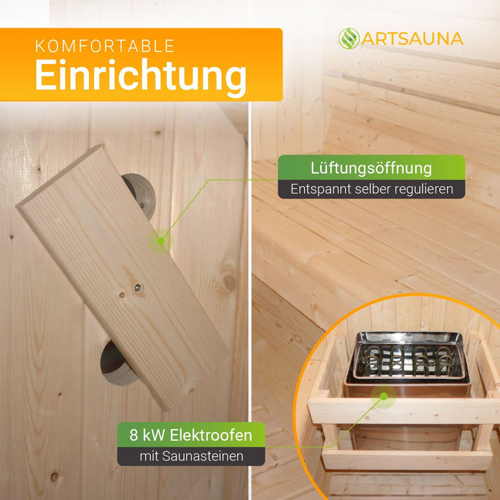 Sauna tonneau Spitzberg avec poêle de sauna