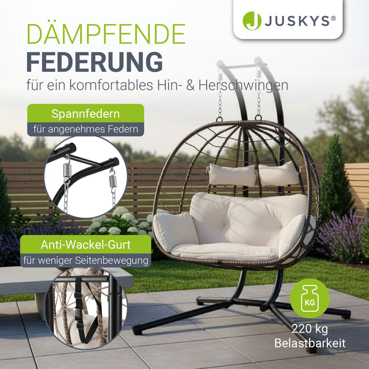 Fauteuil suspendu double en polyrotin Aria