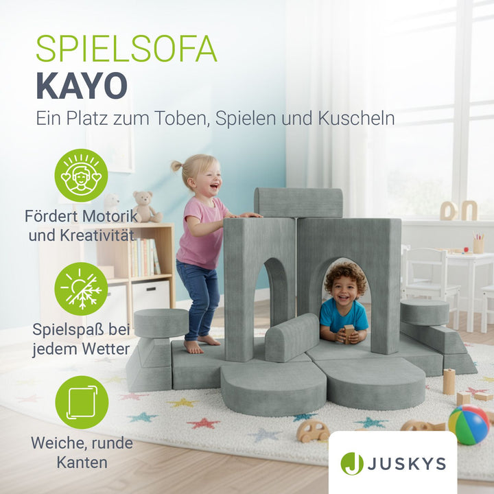 Kindersofa Kayo mit Cord Bezug & Kissen