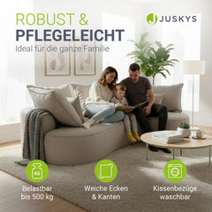 Sofa Tirano mit Ottomane & Dekokissen