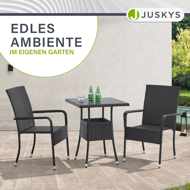 Eckiger Polyrattan Gartentisch Yoro