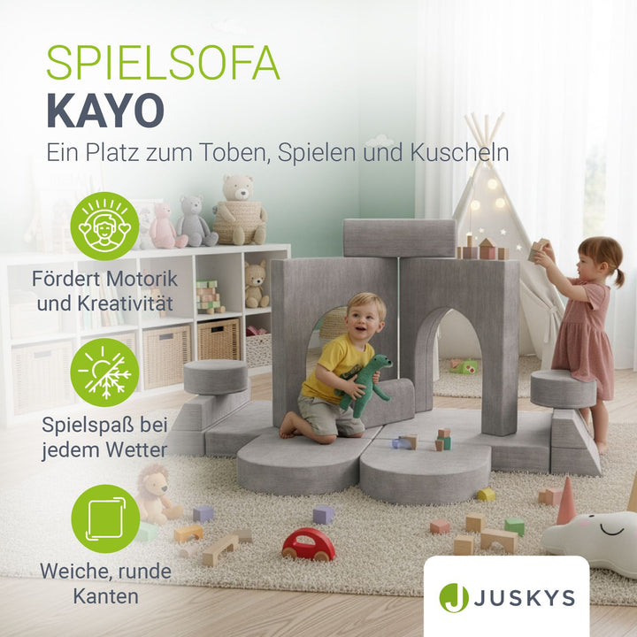 Kindersofa Kayo mit Cord Bezug & Kissen