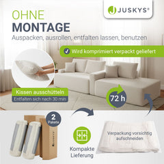 Sofa Coredo mit Cord Bezug & Dekokissen