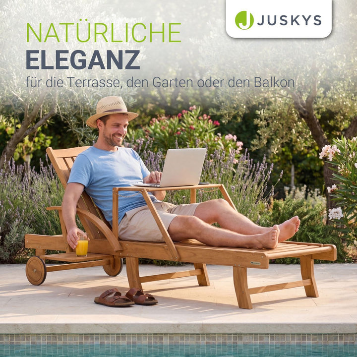 Chaise longue pliante de balcon SunScape en bois d'acacia